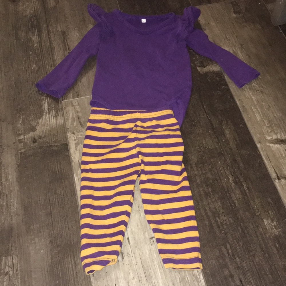 Purple and gold LSU outfit